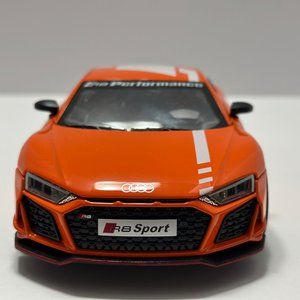 1/24 AUDI R8 V10 PLUS Supercar Metal Diecast Alloy HEADLIGHT AND REAR orange